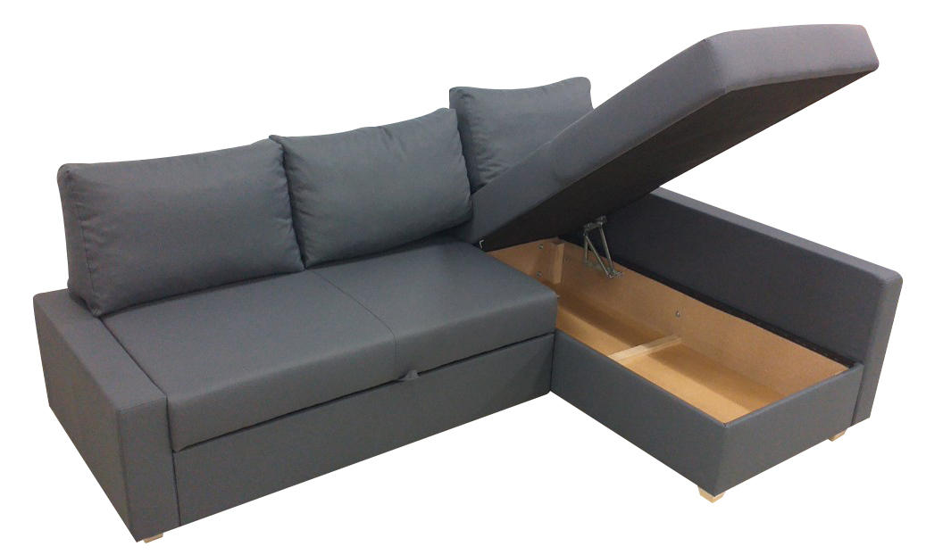 SJEDEĆA GARNITURA tekstil  siva   - siva/boje hrasta, Moderno, tekstil/drvo (230/155cm) - Ti'me