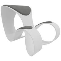 HOCKER Flachgewebe Grau, Weiß  - Weiß/Grau, MODERN, Kunststoff/Textil (56/52/83cm)