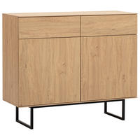 KOMMODE  in 115/98/40 cm  - Eichefarben/Schwarz, Design, Holzwerkstoff/Metall (115/98/40cm) - Modante