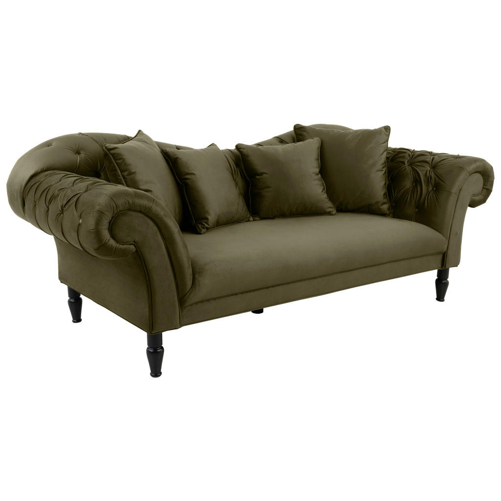 Thumbnail - Mid.you 3-Sitzer-Sofa, Olivgrün, Textil, Buche, vollmassiv, Füllung: Silikon, Schaumstoffflocken,Silikon, Schaumstoffflo...