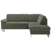 ECKSOFA in Cord Olivgrün  - Edelstahlfarben/Olivgrün, Konventionell, Textil/Metall (248/200cm) - Beldomo System