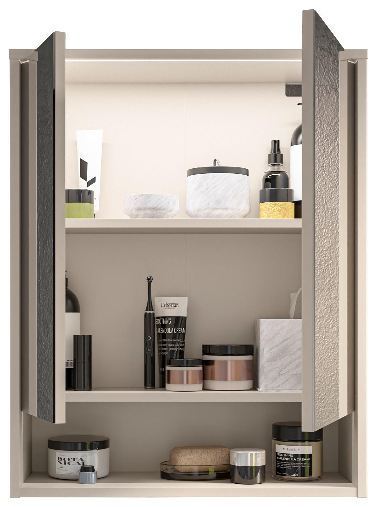 SPIEGELSCHRANK 60/75/20 cm  - Kaschmir, MODERN, Glas/Holzwerkstoff (60/75/20cm) - MID.YOU