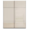 SCHWEBETÜRENSCHRANK 162/223/68 cm 2-türig Schwarz, Champagner  - Champagner/Schwarz, KONVENTIONELL, Glas/Holzwerkstoff (162/223/68cm) - Novel