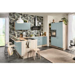 ECKKÜCHE  in Grün, Hellbraun  - Hellbraun/Schwarz, Design, Holzwerkstoff/Metall (192/280/150cm) - Xora