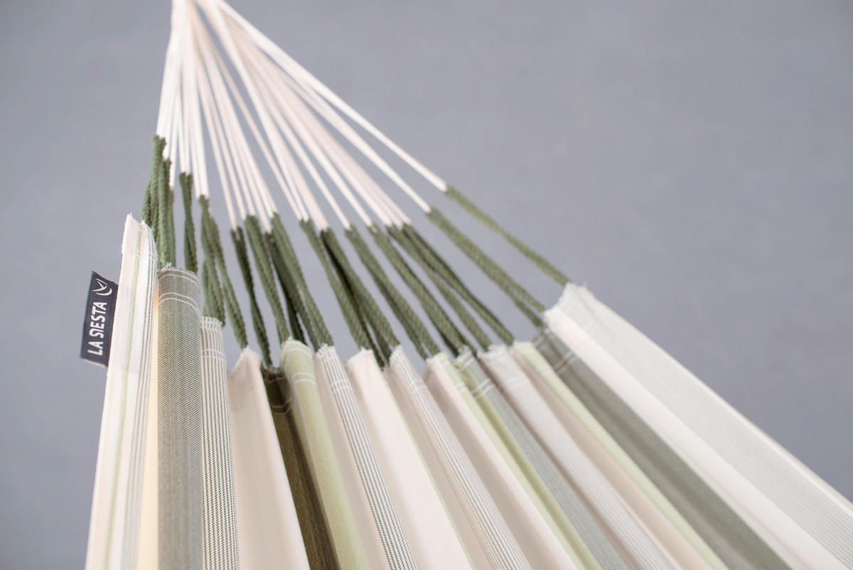 HÄNGEMATTE kingsize outdoor  - Weiß/Hellgrün, KONVENTIONELL, Textil (180/400cm) - La Siesta