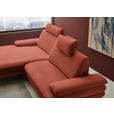 ECKSOFA  in Chenille, Flachgewebe Terracotta  180/284 cm  - Terracotta/Schwarz, Design, Textil/Metall (180/284cm) - Dieter Knoll