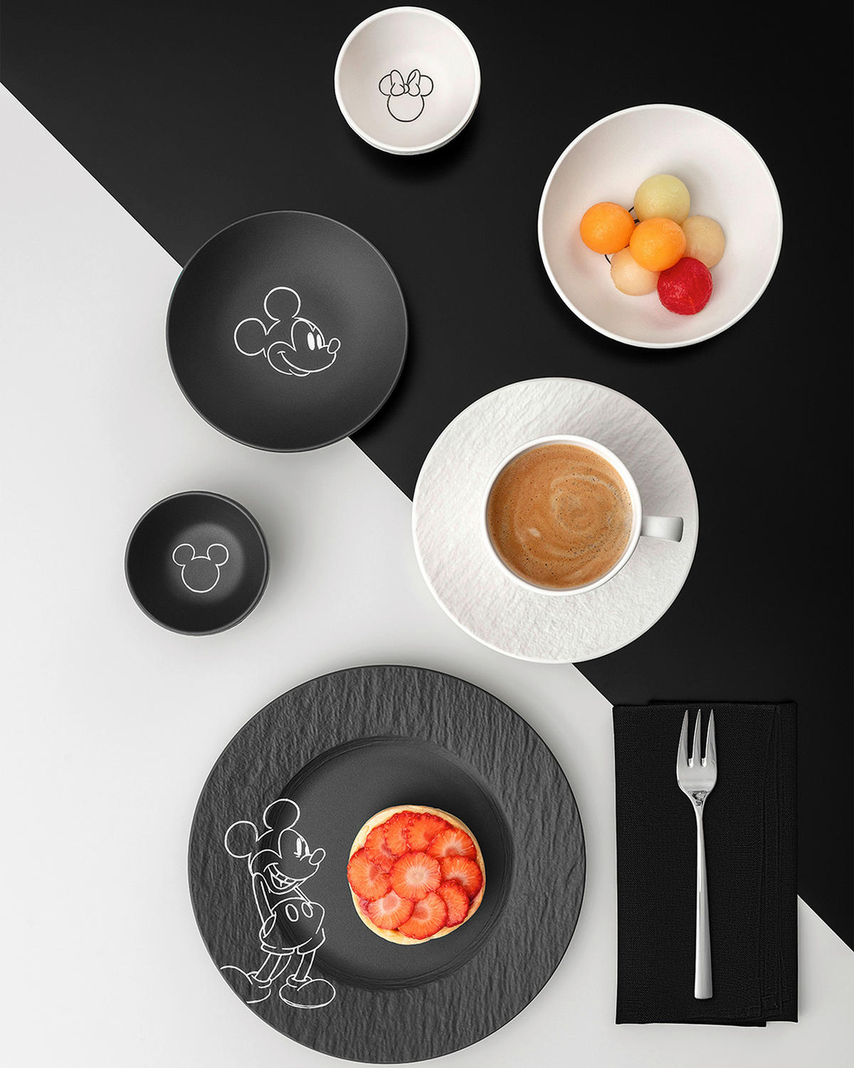 REGGELIZŐ ÉTKÉSZLET  - fekete, Basics, kerámia - Villeroy & Boch