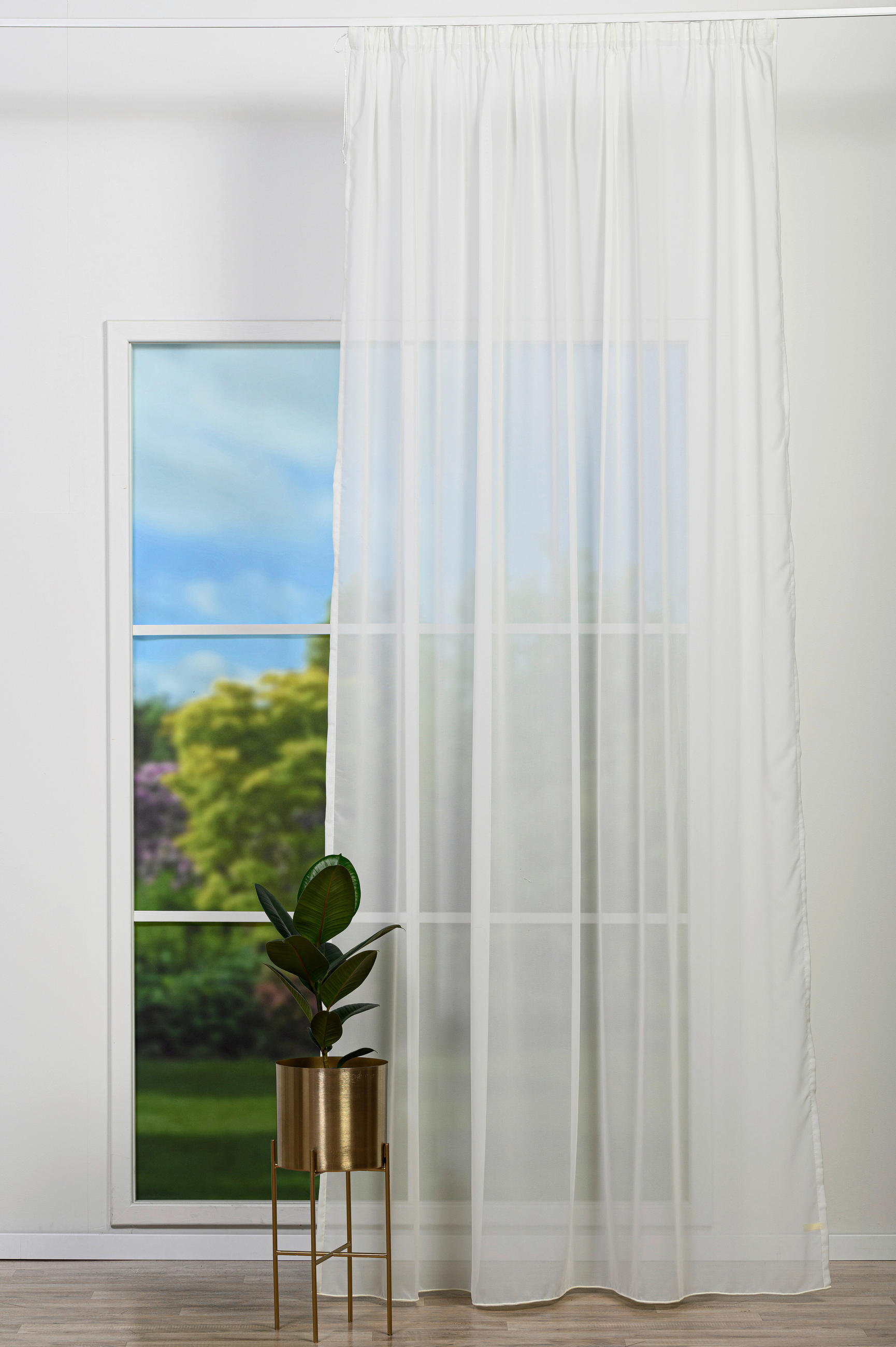 MATERIAL PERDELE ȘI DRAPERII transparent  - crem, Basics, textil (80cm)
