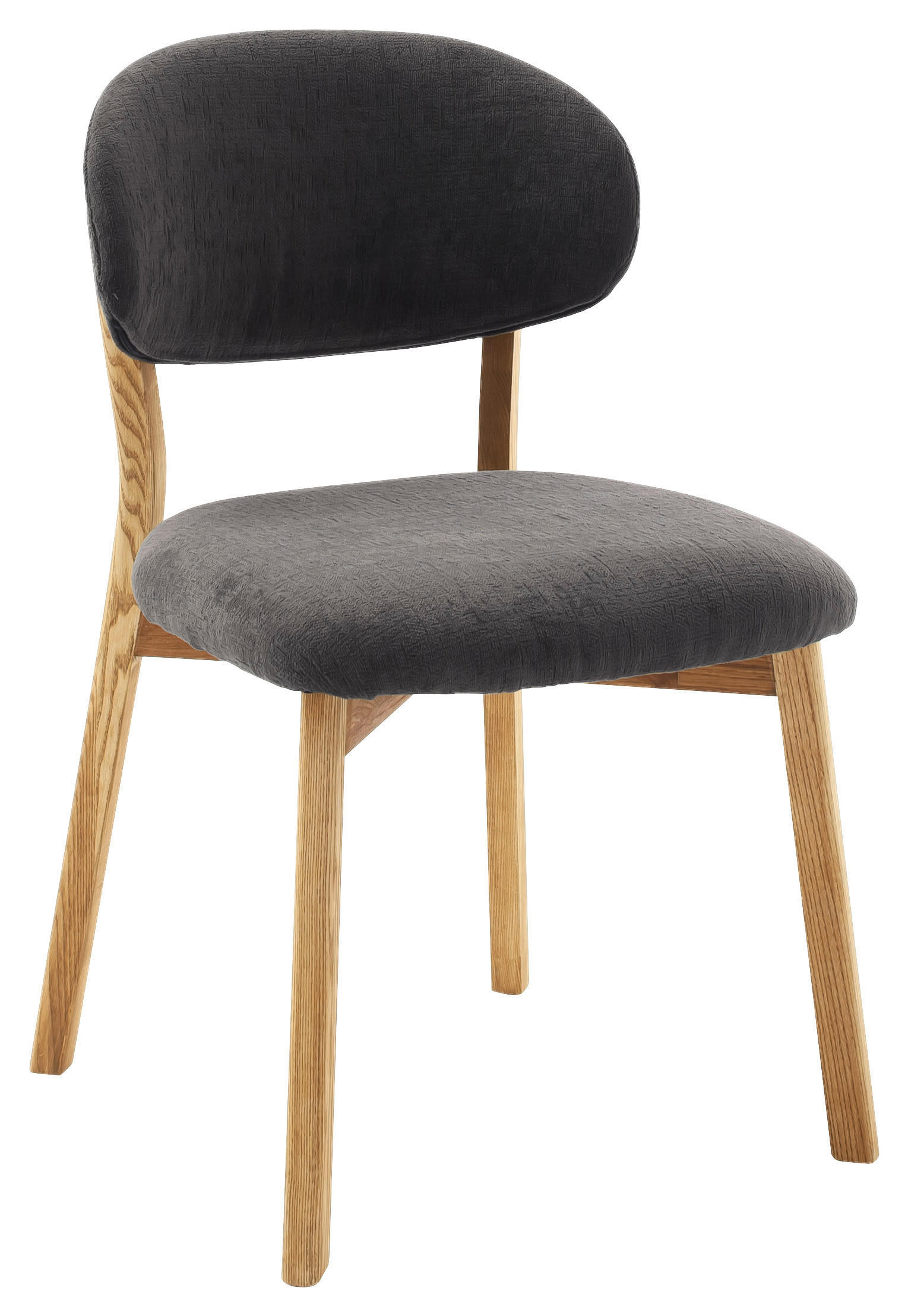 STUHL in Holz, Textil Anthrazit, Wildeiche  - Wildeiche/Anthrazit, KONVENTIONELL, Holz/Textil (50/82/57cm) - Venda