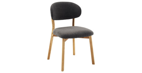 STUHL in Holz, Textil Anthrazit, Wildeiche  - Wildeiche/Anthrazit, KONVENTIONELL, Holz/Textil (50/82/57cm) - Venda