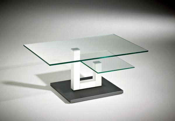 COUCHTISCH Buche furniert ESG, Klarglas 100/60/43 cm rechteckig Anthrazit, Weiß  - Anthrazit/Weiß, Basics, Glas/Holz (100/60/43cm) - Novel