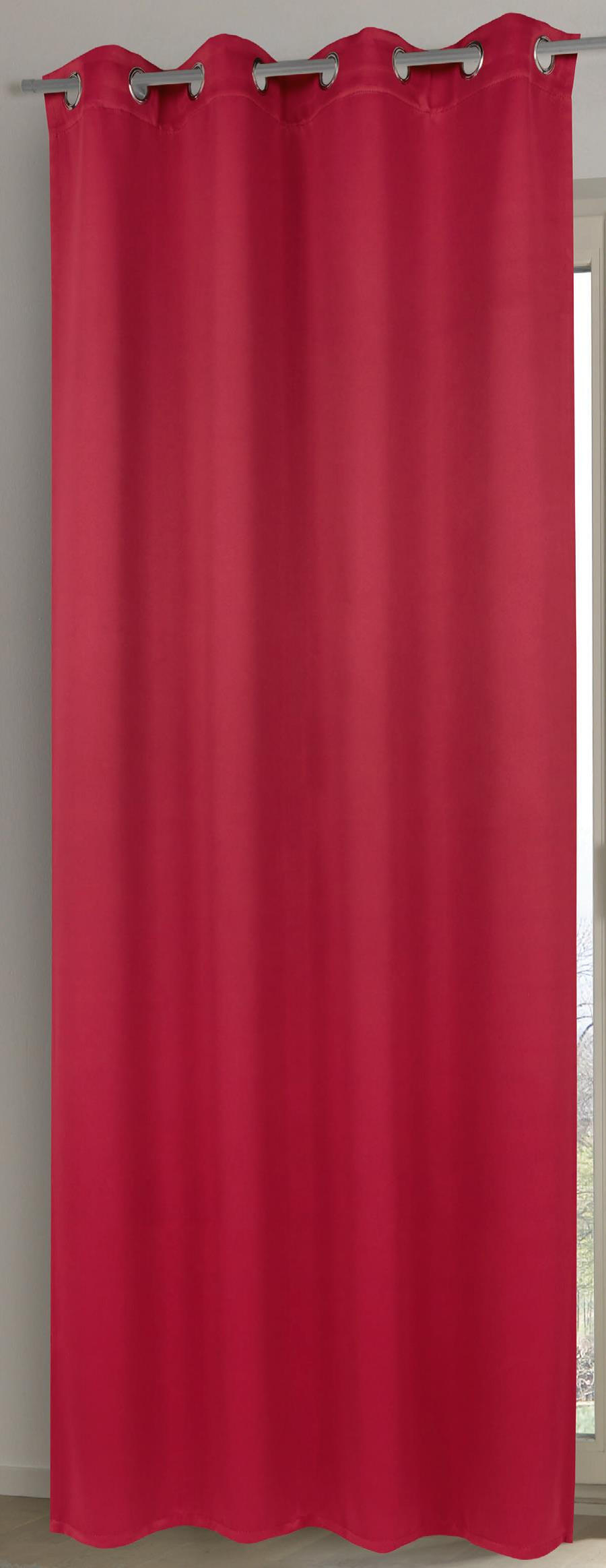 ZAVESA SA KARIKAMA boja crnog vina - boja crnog vina, Osnovno, tekstil (140/245cm) - Esposa
