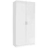 GARDEROB MED GÅNGJÄRN 91/210/54 cm 2-dörrar - vit/aluminiumfärg, Design, trämaterial/plast (91/210/54cm) - Carryhome