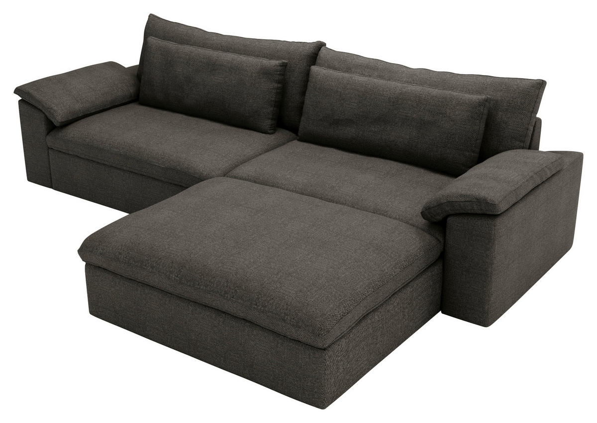 ECKSOFA  in Webstoff Anthrazit  306/198 cm  - Anthrazit/Schwarz, MODERN, Kunststoff/Textil (306/198cm) - Carryhome
