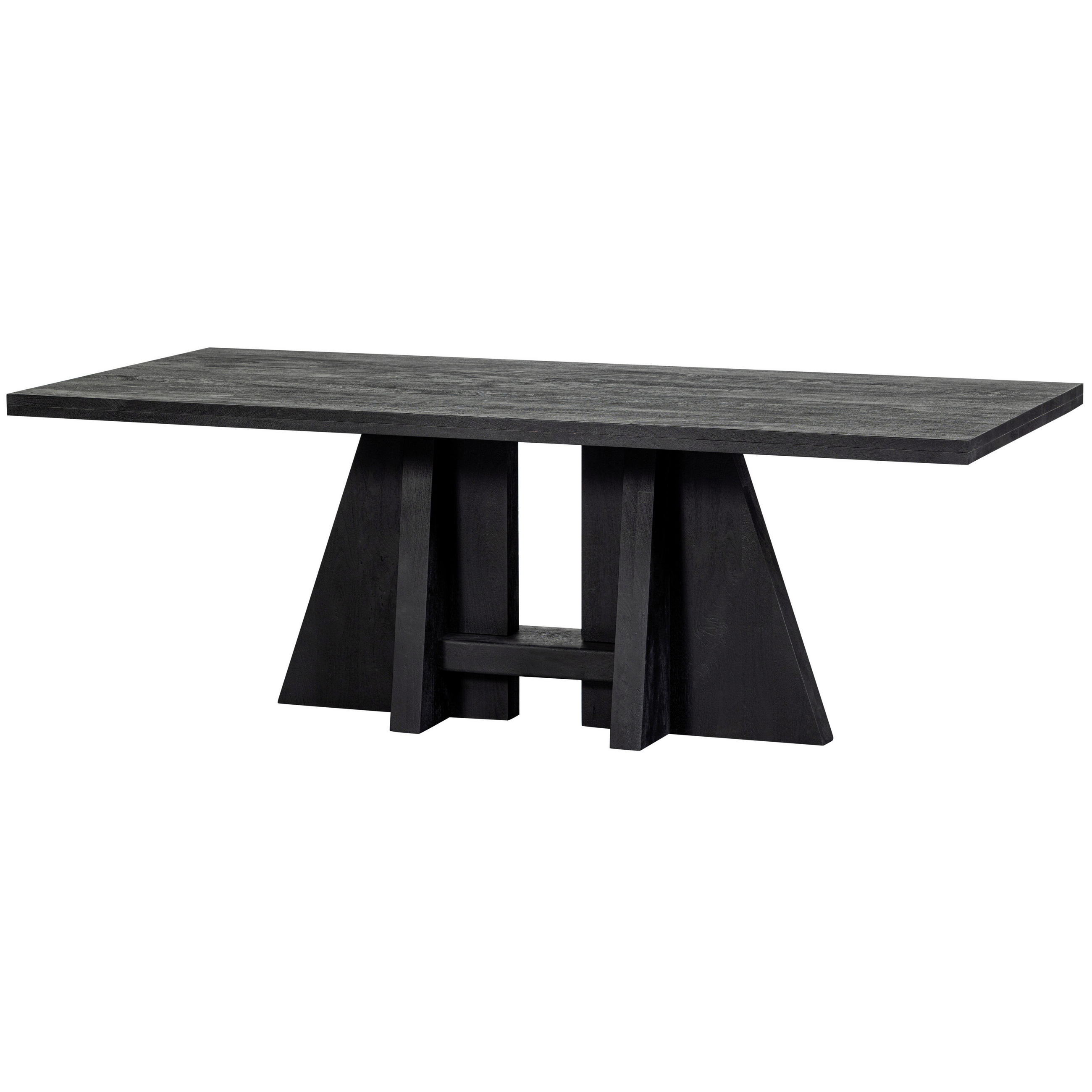 ESSTISCH 220/100/75 cm Echtholz  Holz in verschiedenen Größen erhältlich rechteckig Schwarz  - Schwarz, Design, Holz (220/100/75cm) - Livetastic