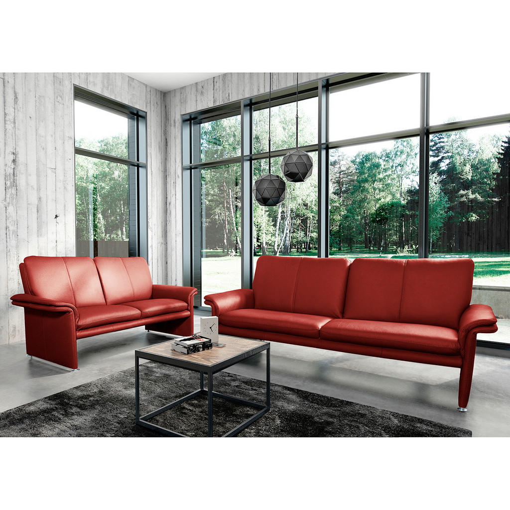 2,5-Sitzer-Sofa Comodo Echtleder Rot
