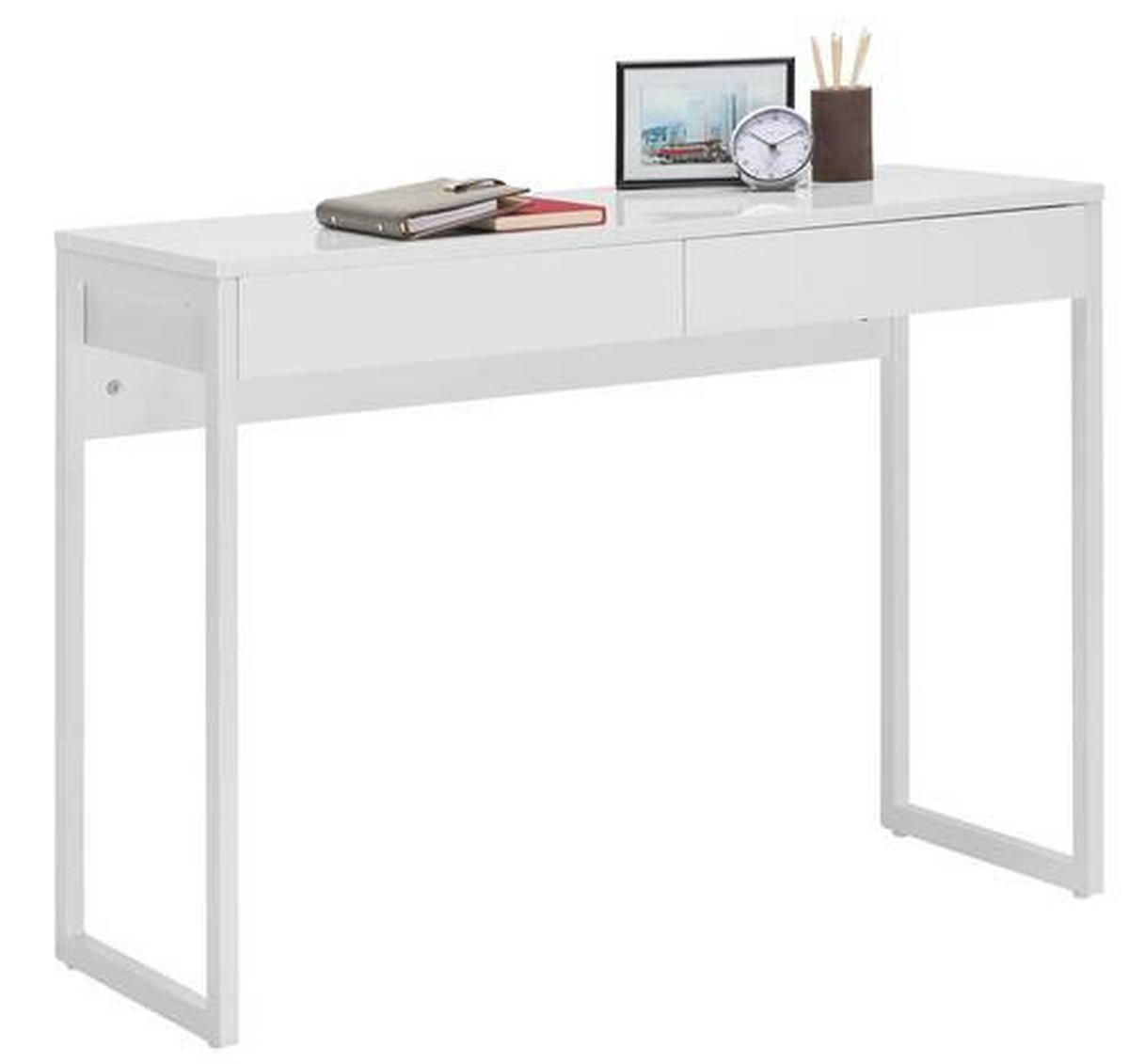 SCHREIBTISCH 102/40/76 cm  in Weiß  - Weiß, Design, Holzwerkstoff/Metall (102/40/76cm) - Hom`in