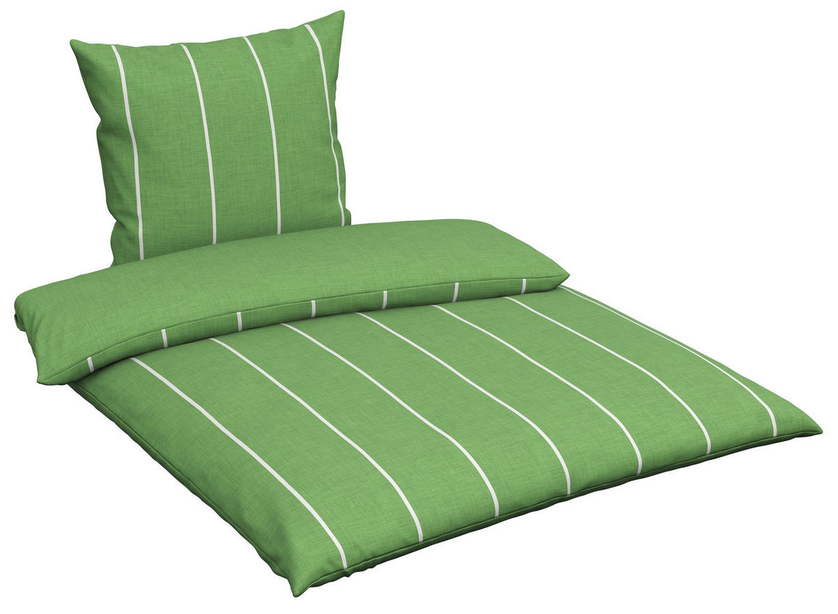 WENDEBETTWÄSCHE Crest Renforcé 200/200 cm  - Grün, Textil (200/200cm) - Novel