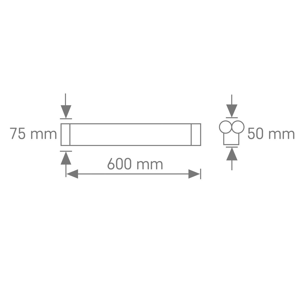 UNTERBAULEUCHTE 7,5/5/60 cm   - Weiß, Basics, Kunststoff (7,5/5/60cm)