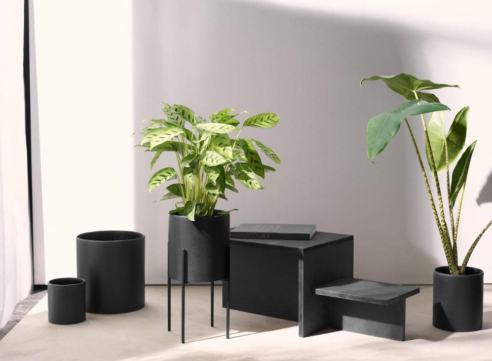 BLUMENSTÄNDER Metall  - Schwarz, Basics, Metall (21,8/21,8/40,5cm) - ASA
