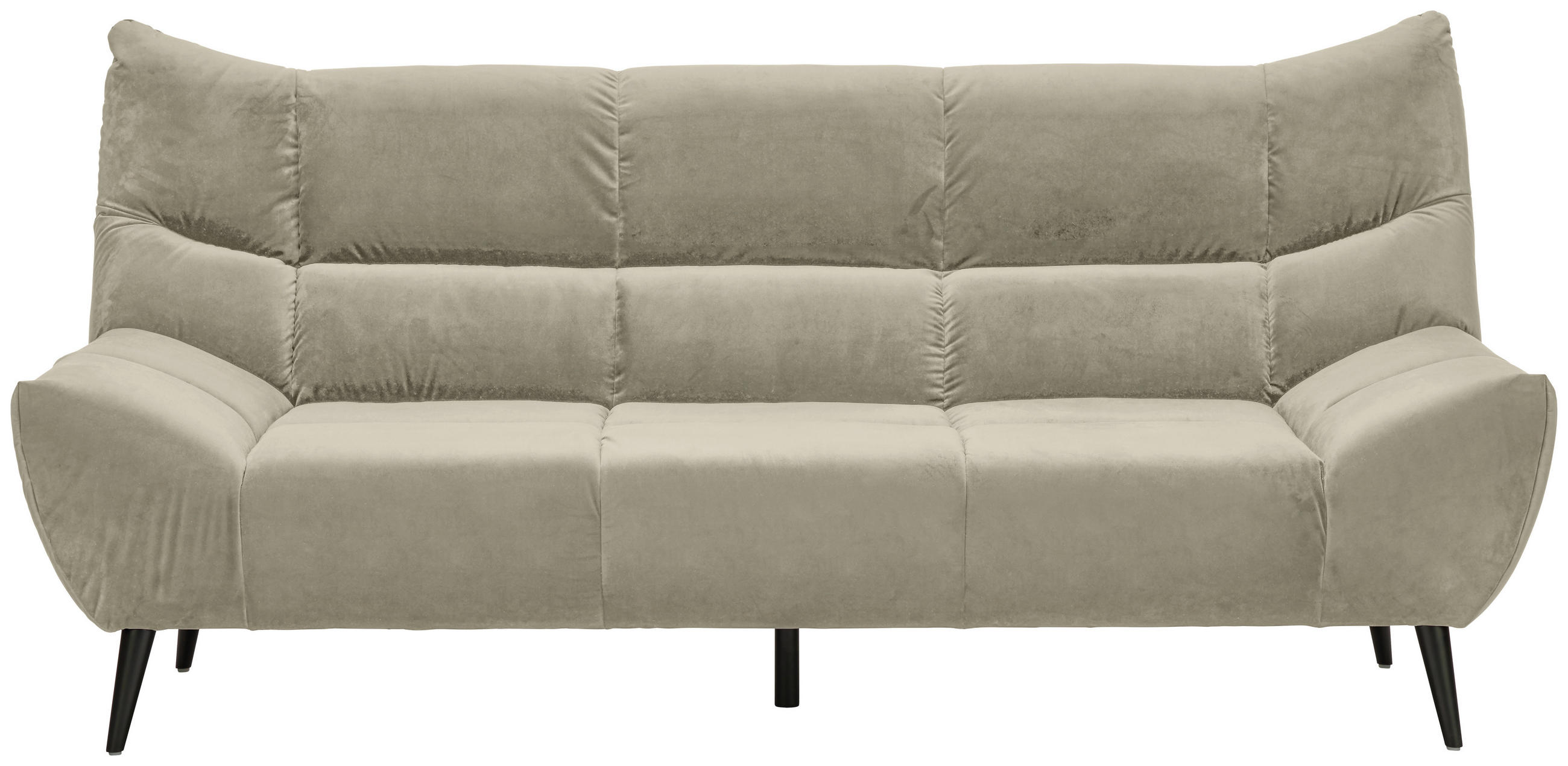 3-SITZER-SOFA in Mikrofaser Creme  - Creme/Schwarz, Design, Textil/Metall (222/106/99cm) - Xora