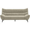 3-SITZER-SOFA Mikrofaser Creme  - Creme/Schwarz, Design, Textil/Metall (222/106/99cm) - Xora