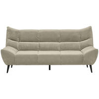 3-SITZER-SOFA in Mikrofaser Creme  - Creme/Schwarz, Design, Textil/Metall (222/106/99cm) - Xora