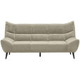 3-SITZER-SOFA in Mikrofaser Creme  - Creme/Schwarz, Design, Textil/Metall (224/106/101cm) - Xora