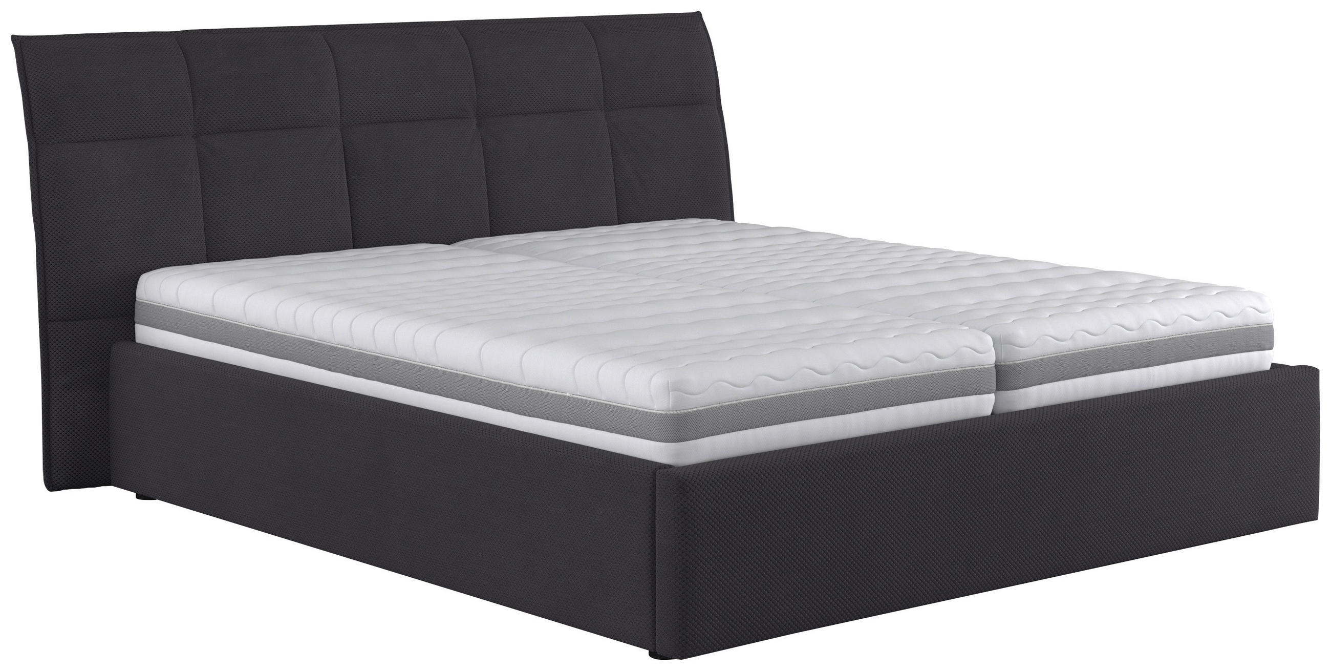 KÁRPITOZOTT ÁGY 160/200 cm  antracit  - fekete/antracit, Basics, faalapú anyag/textil (160/200cm) - Carryhome