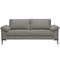 2,5-SITZER in Flachgewebe Graubraun  - Graubraun/Schwarz, Design, Textil/Metall (206/86/97cm) - Pure Home Lifestyle