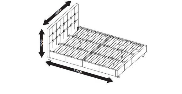 POLSTERBETT Lattenrost Hellgrau 180/200 cm - Hellgrau, MODERN, Holz/Textil (180/200cm) - Carryhome