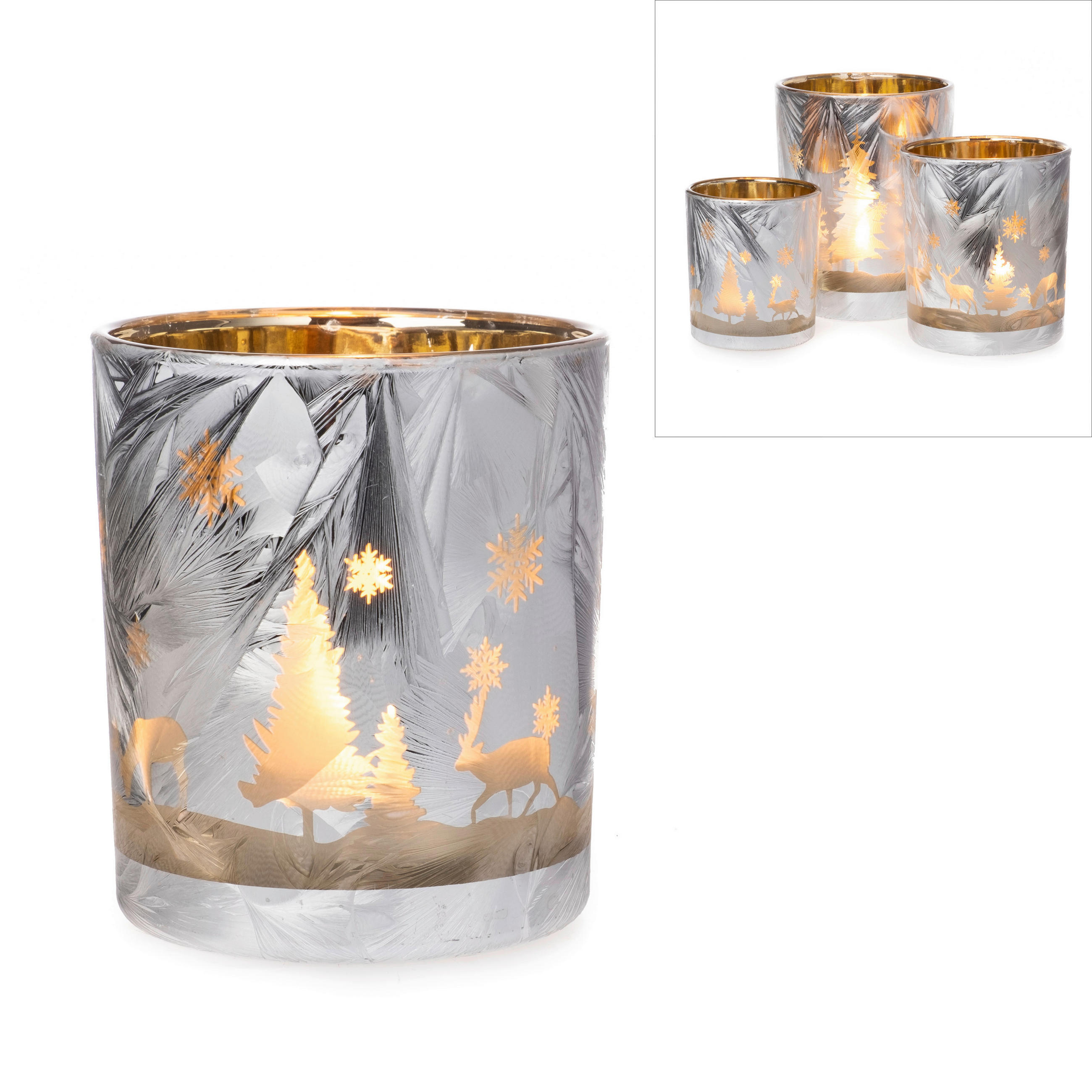 WINDLICHT - Silberfarben, LIFESTYLE, Glas (10/8,8cm) - X-Mas