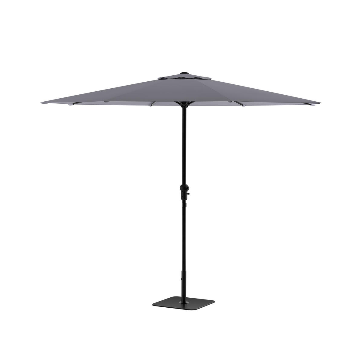 SONNENSCHIRM 250 cm Hellgrau, Dunkelgrau  - Dunkelgrau/Hellgrau, MODERN, Textil/Metall (250cm) - Ambia Garden