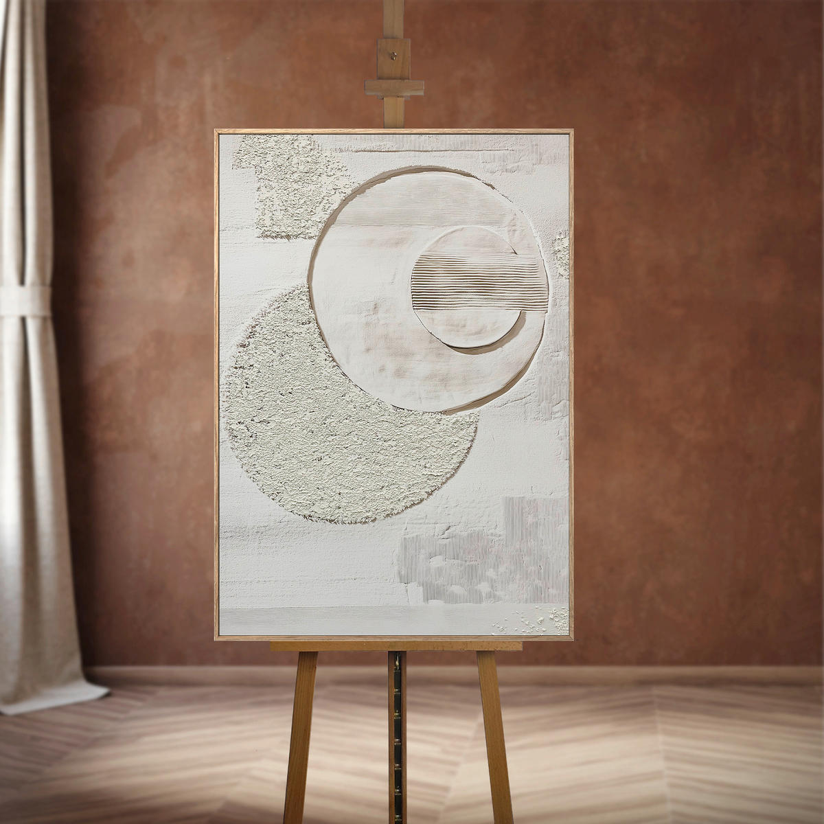 LEINWANDBILD Abstraktes 70/100 cm  - Beige, Basics, Holz/Textil (70/100cm)