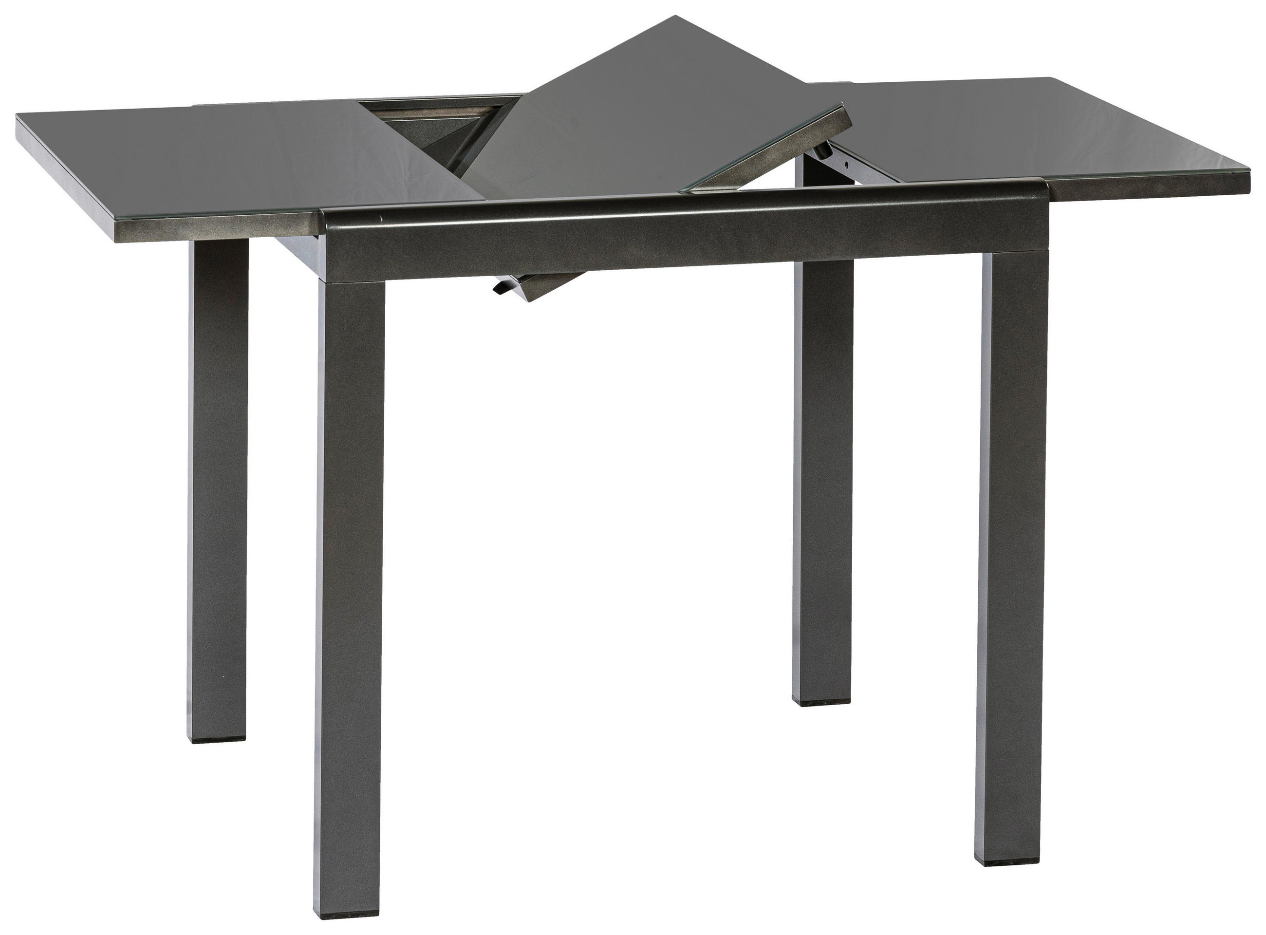 GARTENTISCH Metall, Glas rechteckig  - Graphitfarben, KONVENTIONELL, Glas/Metall (80-120/75,5/70cm) - Gardenson