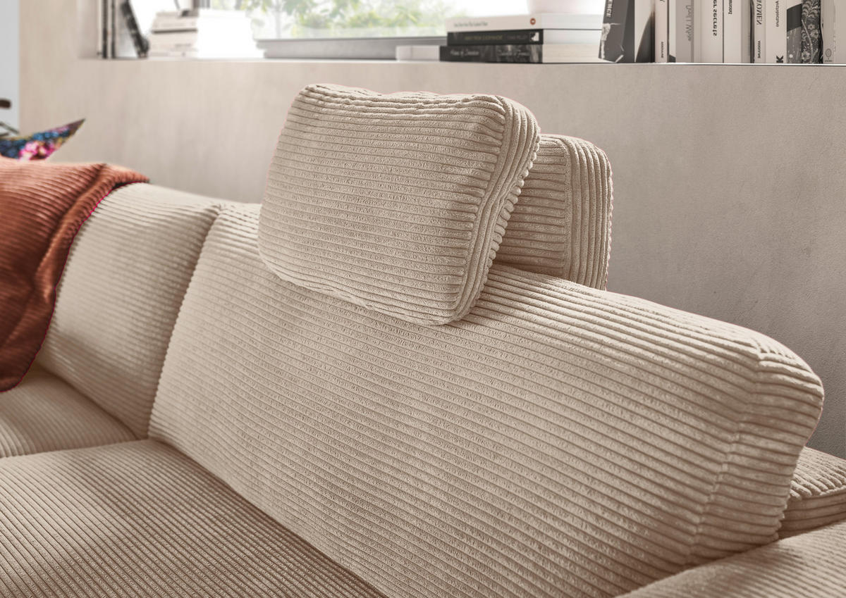 ECKSOFA in Cord Taupe  - Taupe/Schwarz, Design, Kunststoff/Textil (168/296cm) - Pure Home Lifestyle