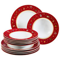 TAFELSERVICE Rot CHRISTMAS TOYS 12-teilig  - Rot, KONVENTIONELL, Keramik - X-Mas