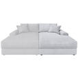 BIGSOFA Cord Hellgrau  - Hellgrau/Schwarz, MODERN, Kunststoff/Textil (117/93/190cm) - Carryhome