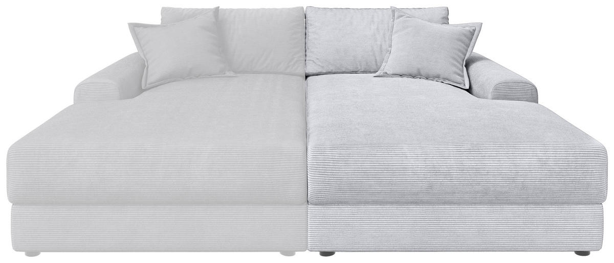 BIGSOFA Cord Hellgrau  - Hellgrau/Schwarz, MODERN, Kunststoff/Textil (117/93/190cm) - Carryhome