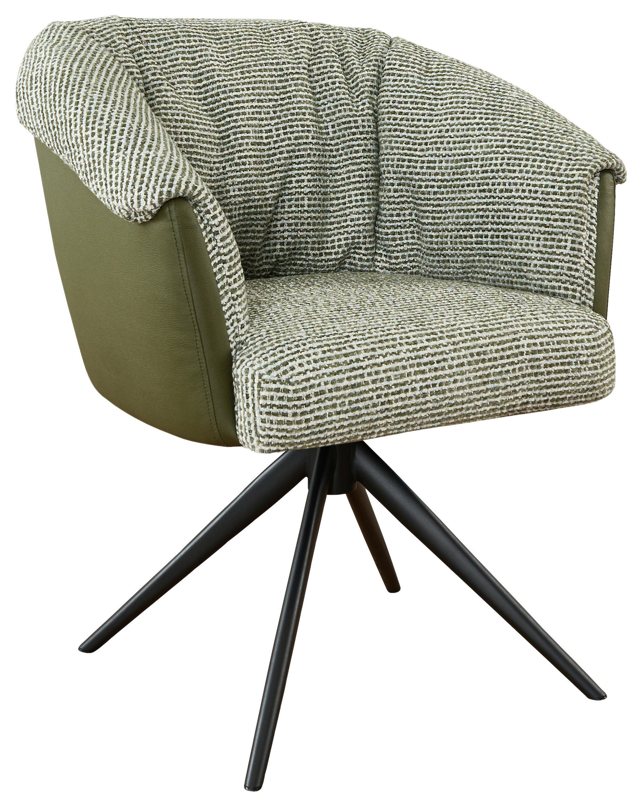 ARMLEHNSTUHL , Stoffauswahl, Sitzfläche 180° drehbar , Webstoff  - Schwarz/Grün, Design, Textil/Metall (69/80/68cm) - Novel