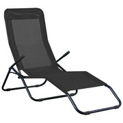 GARTENLIEGE Stahl lackiert Anthrazit - Anthrazit, KONVENTIONELL, Kunststoff/Metall (190/97/58cm)