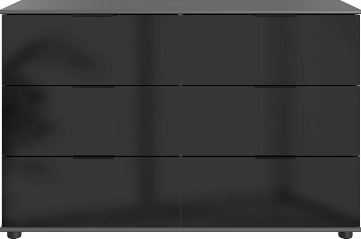 KOMODA   130/83/41 cm   boje grafita  - boje grafita/crna, Moderno, staklo/drvni materijal (130/83/41cm) - Xora