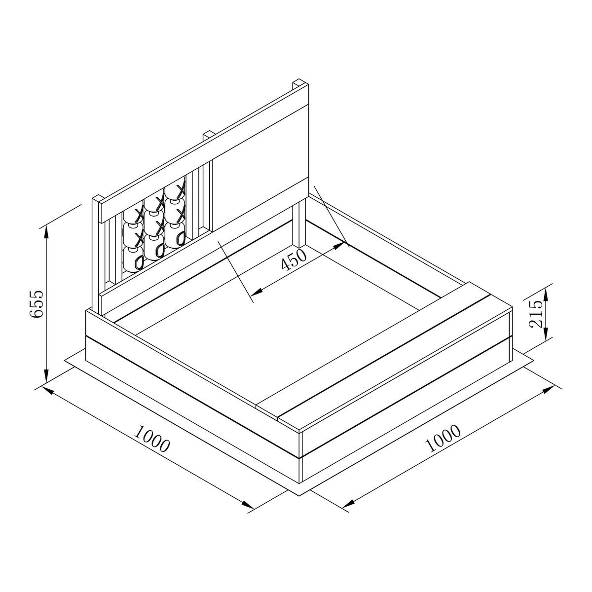 SANDKASTEN  - Braun/Grau, Konventionell, Holz (100/65,5/100cm)