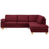 ECKSOFA  in Echtleder Bordeaux  274/235 cm  - Eichefarben/Bordeaux, KONVENTIONELL, Leder/Holzwerkstoff (274/235cm) - Beldomo Premium