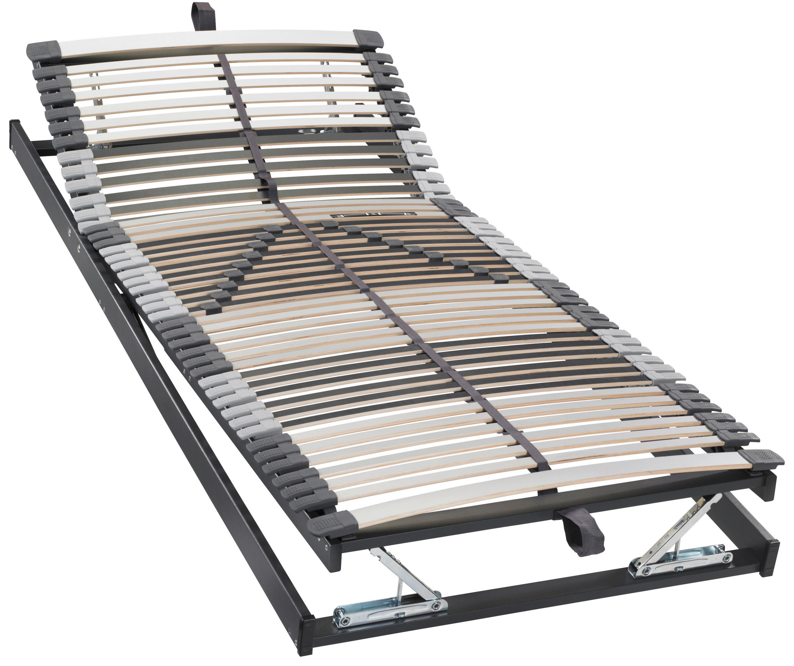 LATTENROST 80/200 cm Kopfteil, Fussteil verstellbar, Birke  - Anthrazit/Birkefarben, Basics, Holz (80/200cm) - Novel