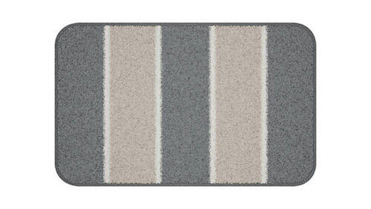 BADEMATTENSET Anthrazit 50x80/40x50 cm  - Anthrazit, Basics, Kunststoff/Textil (50x80/40x50cm) - Grund