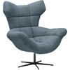 OHRENSESSEL in Chenille Blau  - Blau/Schwarz, Design, Textil/Metall (103/119/84cm) - Esposa
