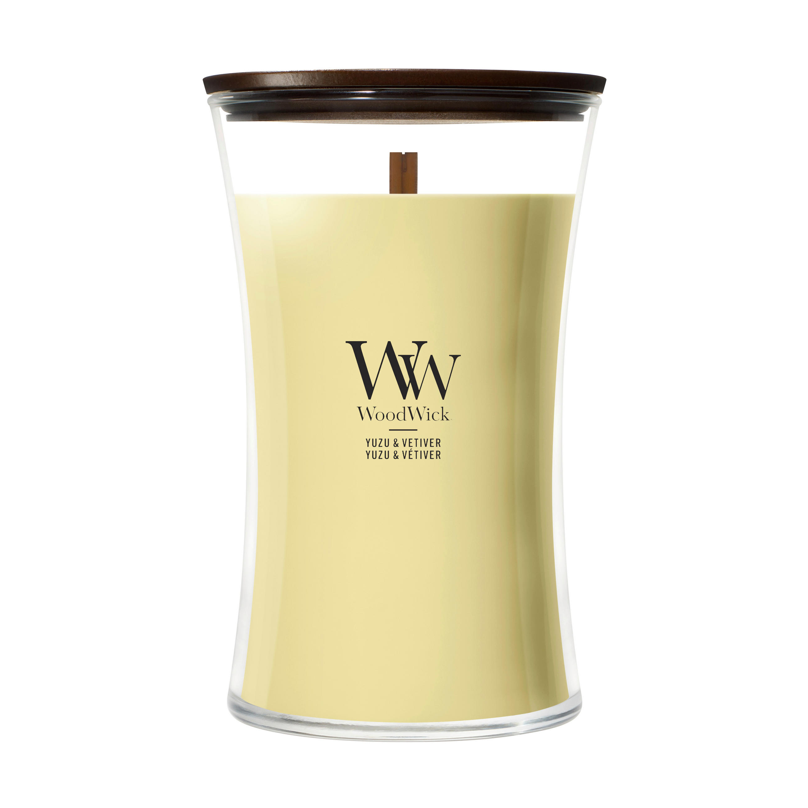 VONNÁ SVIEČKA  - žltá, Basics, sklo (10.5/10.5/17.5cm) - WoodWick