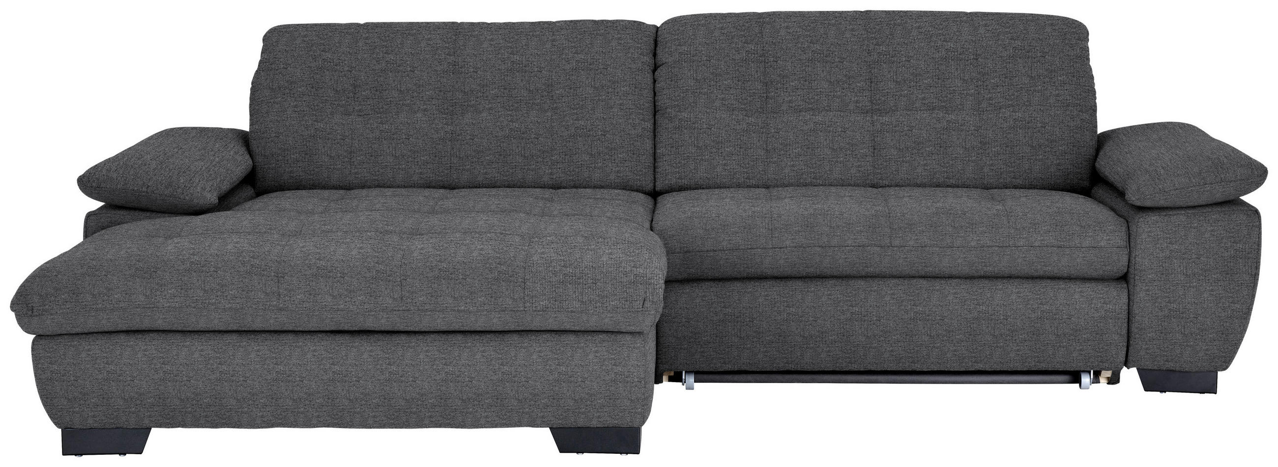 ECKSOFA in Webstoff Dunkelgrau  - Dunkelgrau/Schwarz, Design, Textil/Metall (180/265cm) - Carryhome