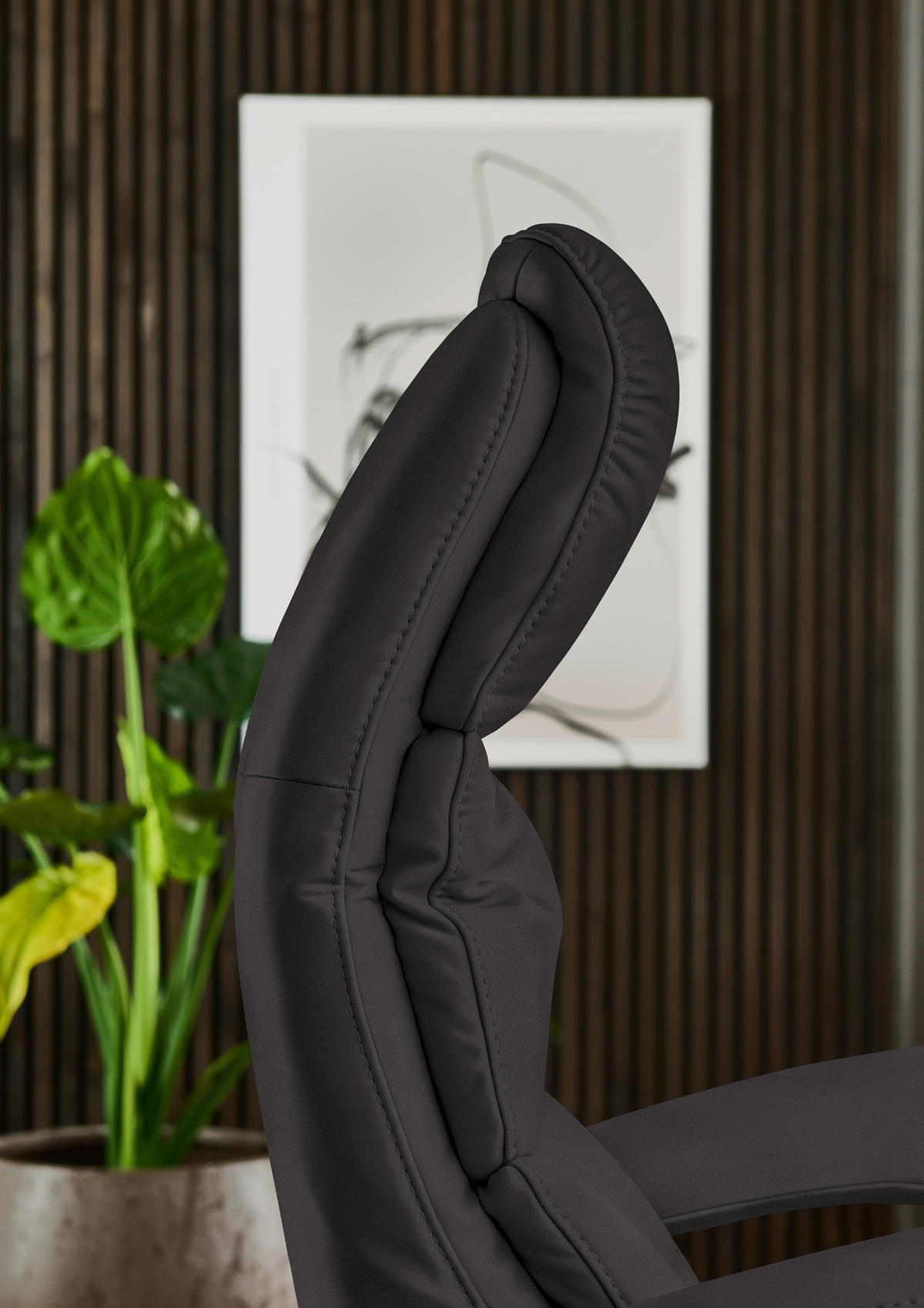 RELAXSESSEL in Leder Dunkelbraun  - Edelstahlfarben/Dunkelbraun, Design, Leder/Metall (76/119/86cm) - Dieter Knoll